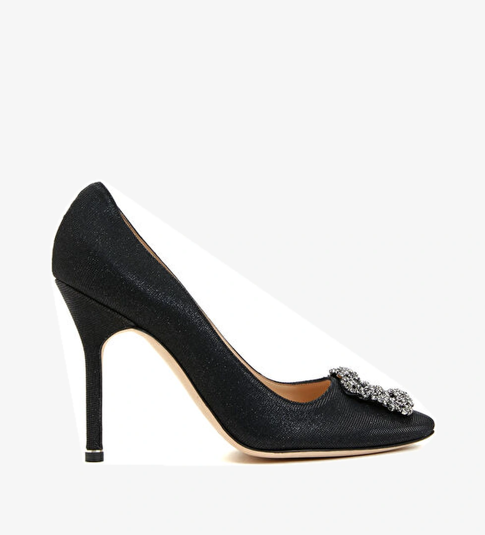 Manolo Blahnik Siyah Taşlı Tokalı Stiletto model görseli