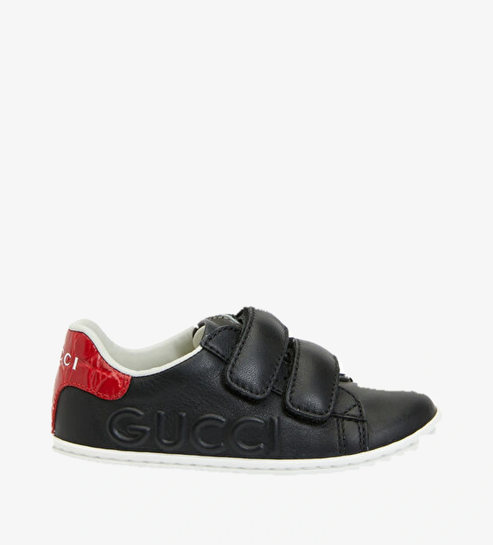Gucci Siyah Logolu Unisex Çocuk Deri Sneaker model görseli