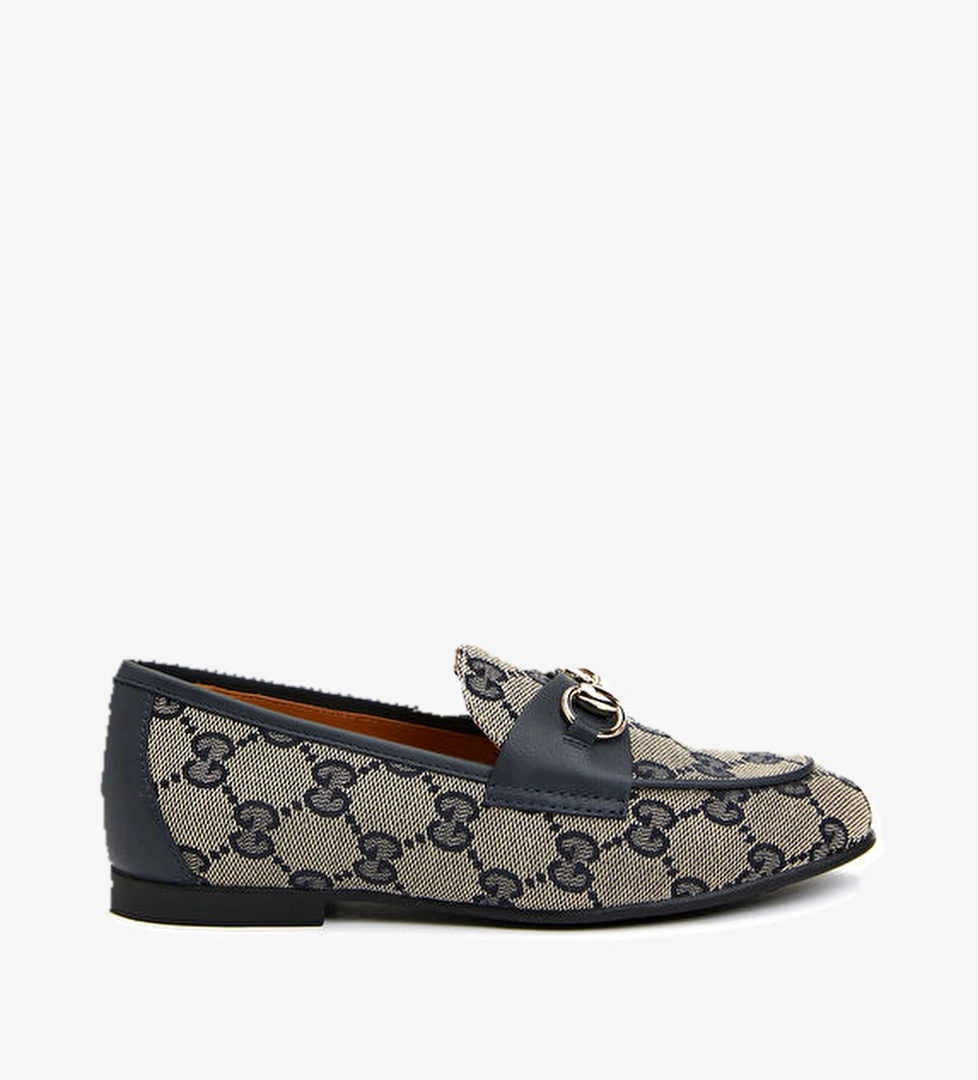 Gucci Lacivert Logo Jakarlı Unisex Çocuk Loafer model görseli