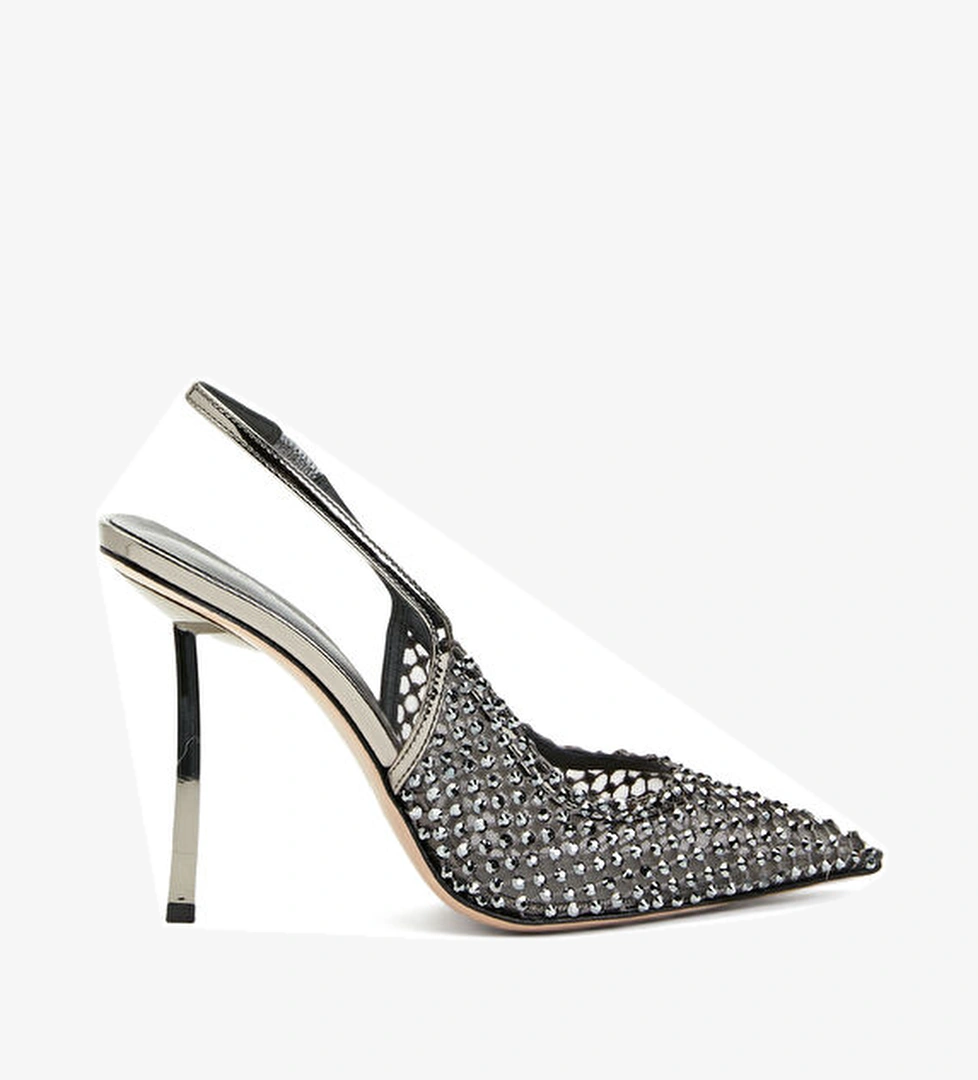 Le Silla Siyah Mikro Troklu Topuklu Ayakkabı model görseli