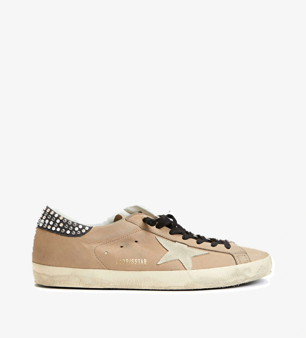 Golden Goose Super-Star Koyu Gri Erkek Deri Sneaker model görseli