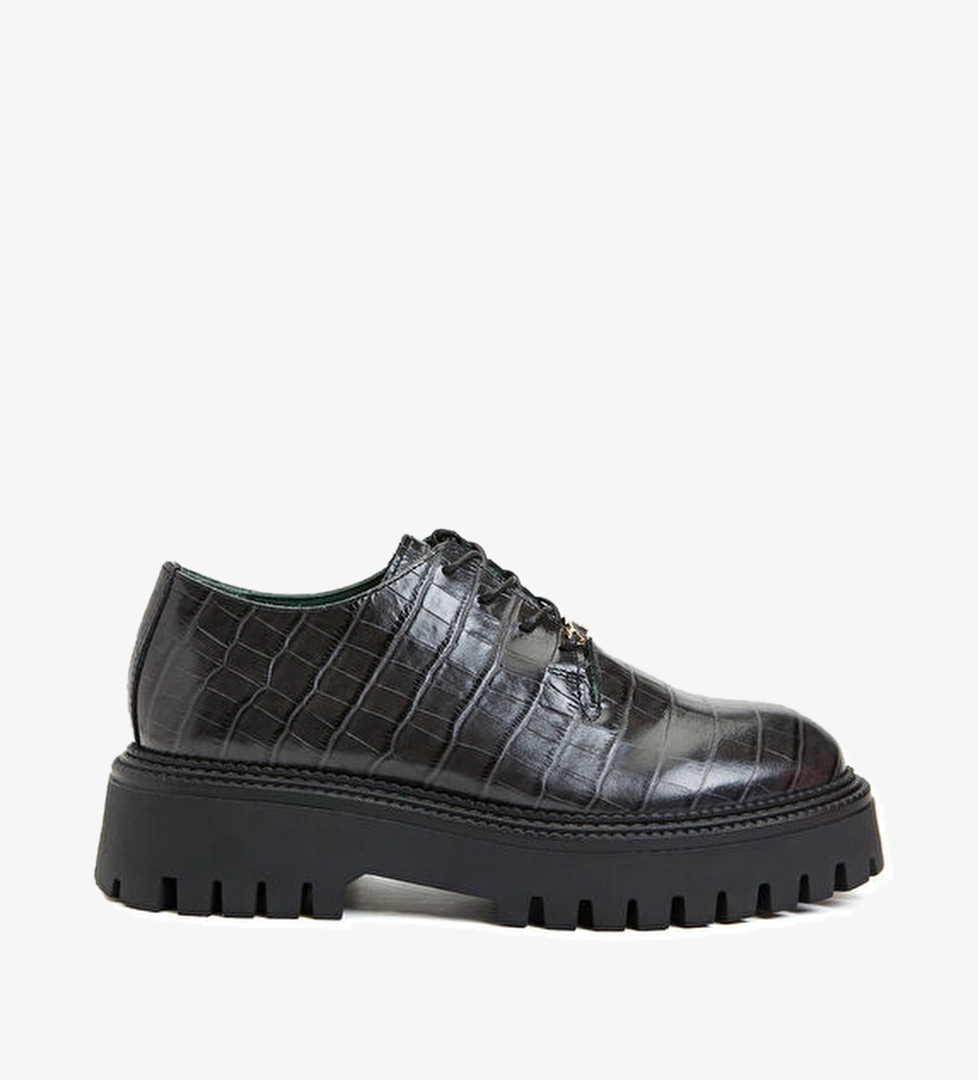 Antrasit Kadın Deri Ayakkabı - Görsel 1