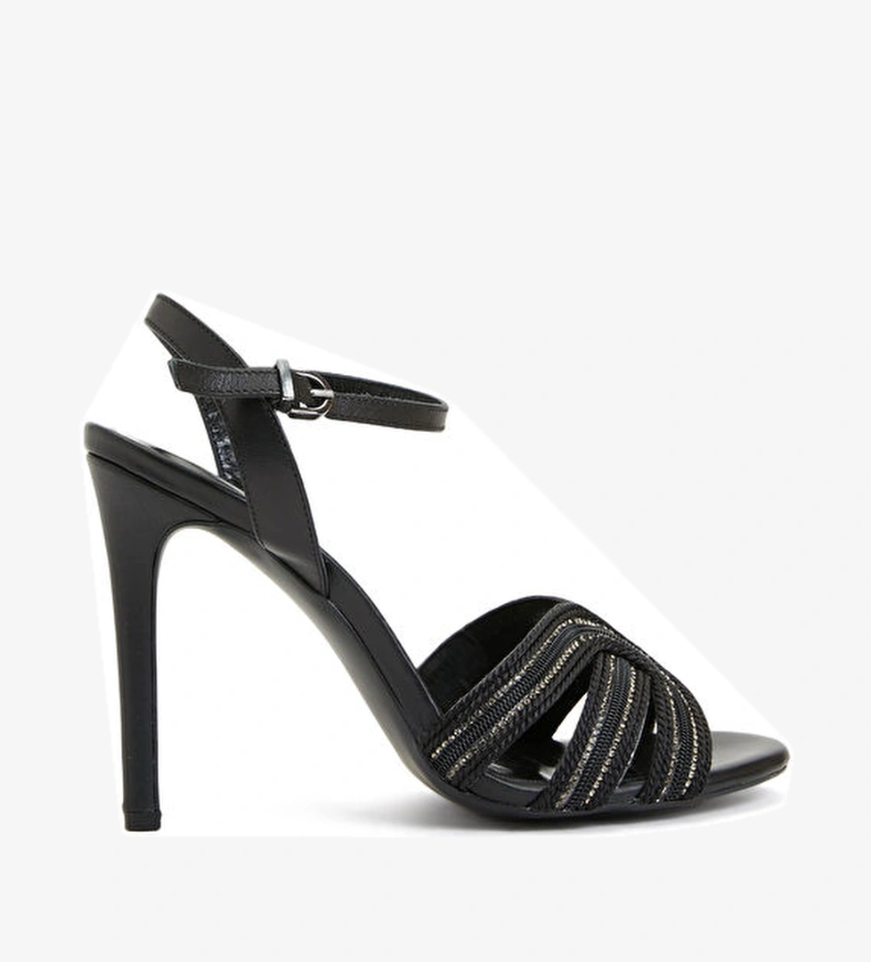 Network Siyah Kadın Deri Sandalet model görseli