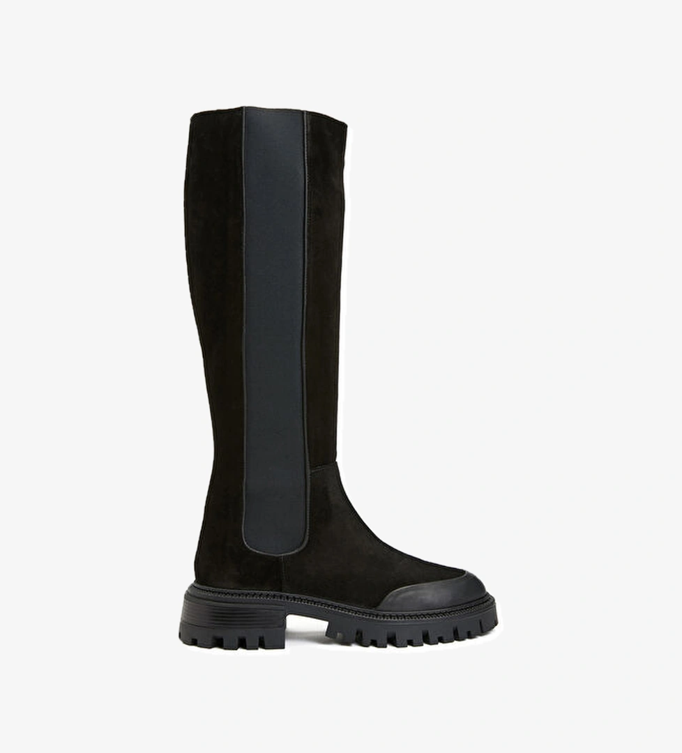 Divarese Siyah Kadın Süet Çizme model görseli
