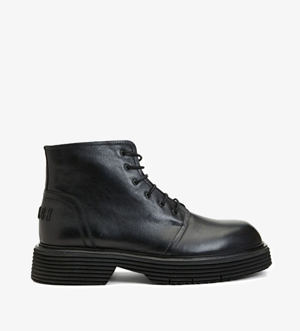 Divarese Siyah Erkek Deri Bot model görseli