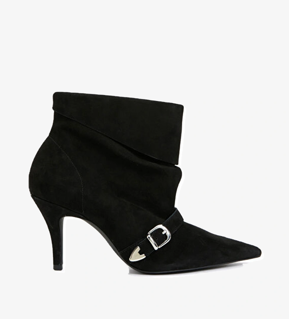 Divarese Siyah Kadın Deri Bot model görseli