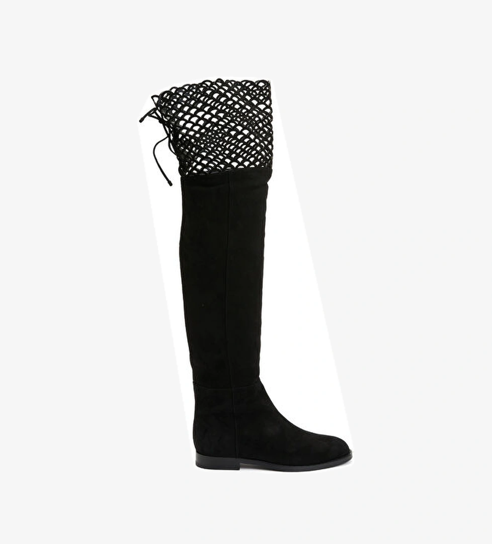 Sergio Rossi Siyah Kadın Deri Çizme model görseli