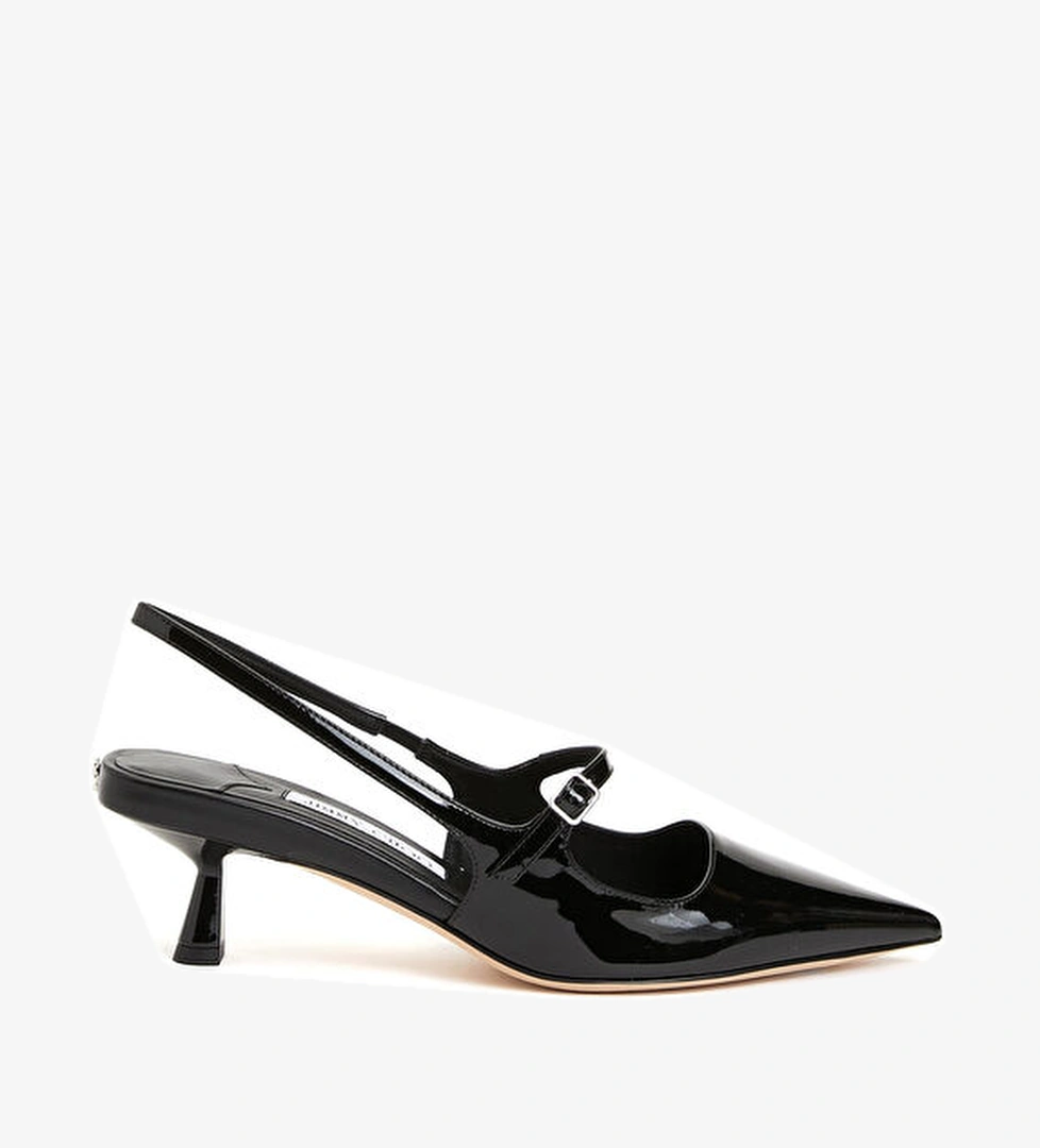 Jimmy Choo Didi Siyah Deri Topuklu Ayakkabı model görseli
