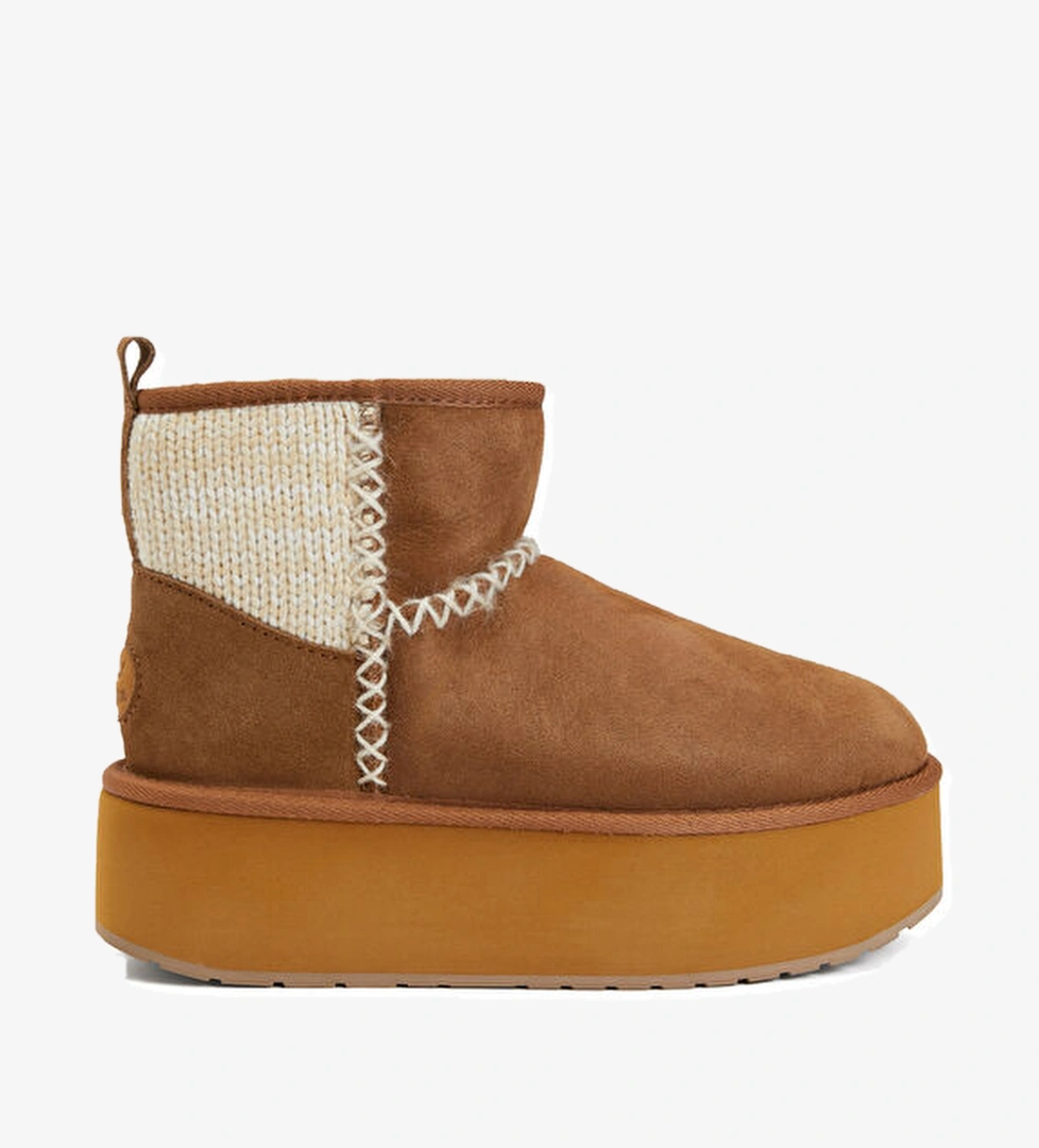 Emu Stinger Knit Flatform Taba Kadın Süet Bot model görseli