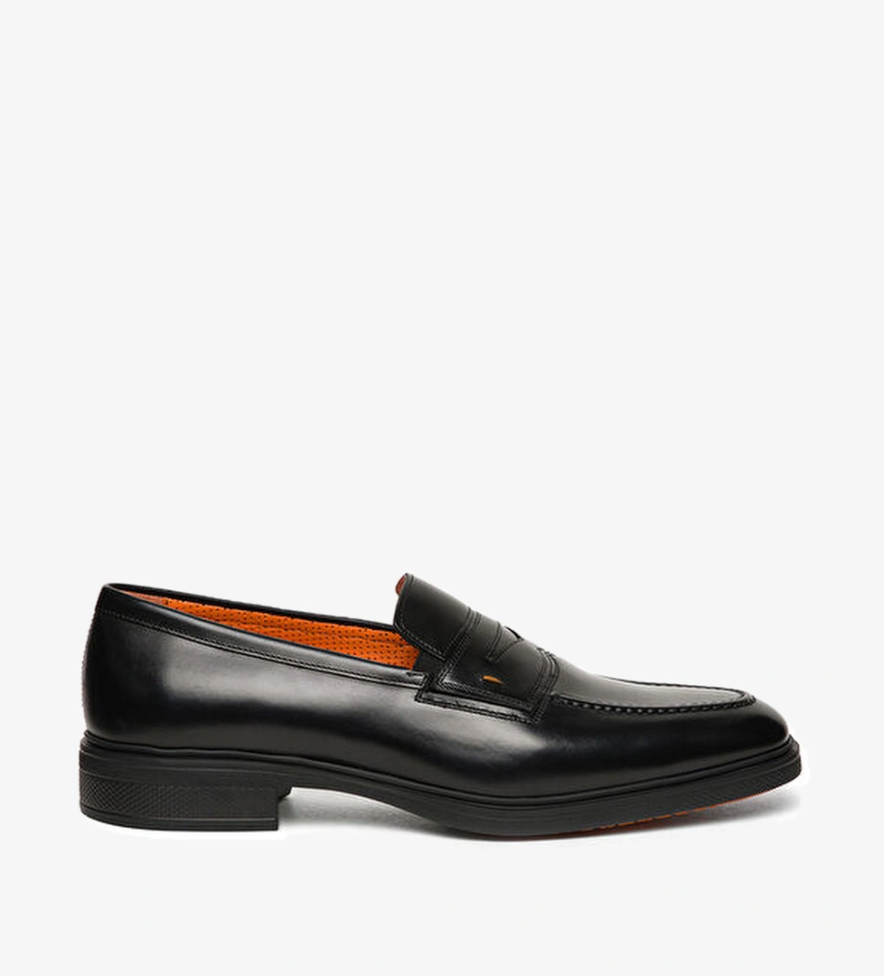 Santoni Siyah Erkek Deri Loafer model görseli