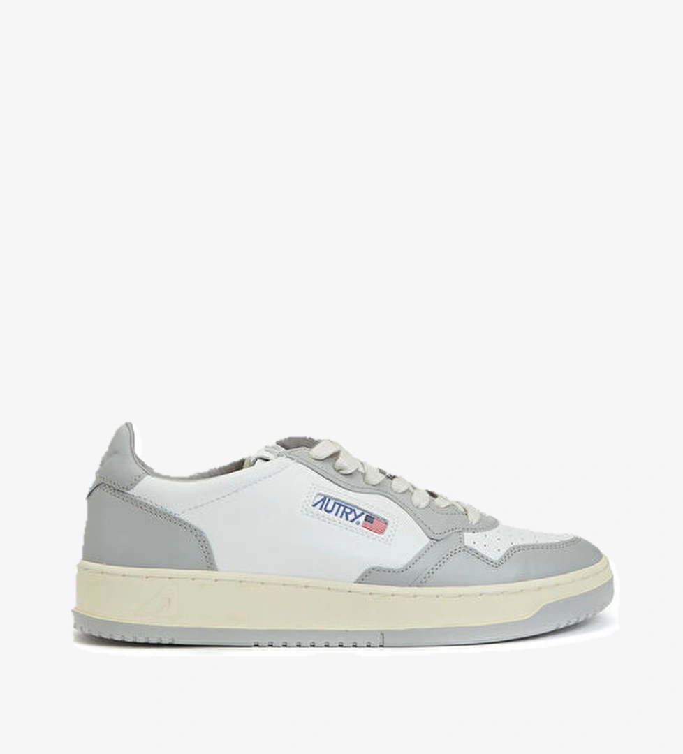 Medalist Low Beyaz Gri Erkek Deri Sneaker - Görsel 1