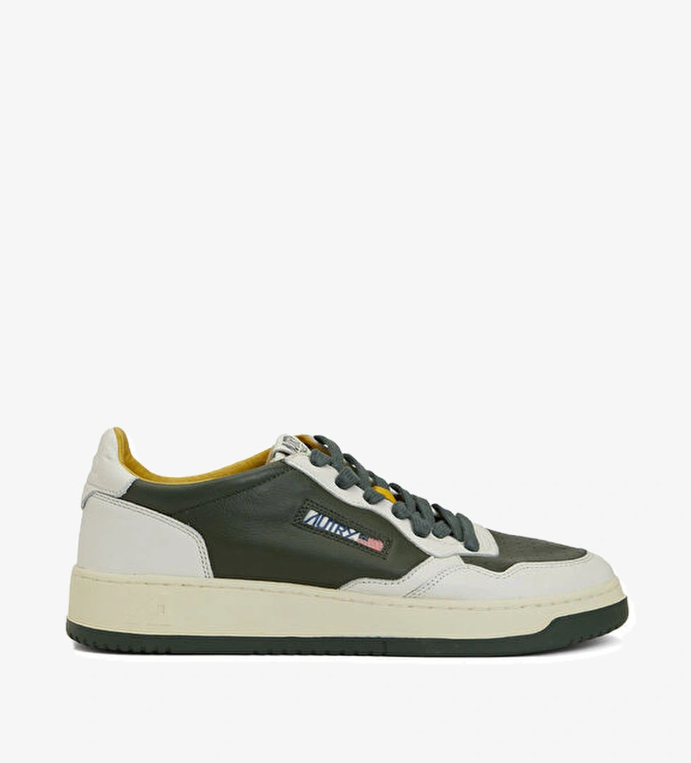 Medalist Haki Beyaz Erkek Deri Sneaker - Görsel 1