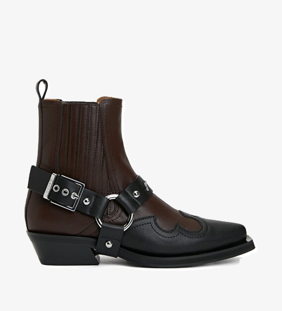 Ganni Koyu Kahverengi Kadın Bot model görseli