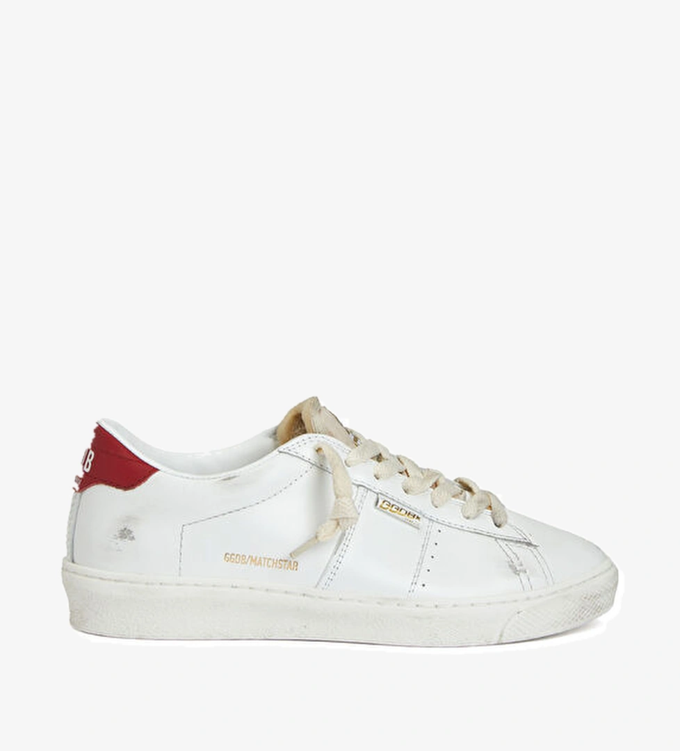 Matchstar Kırmızı Beyaz Kadın Deri Sneaker - Görsel 1