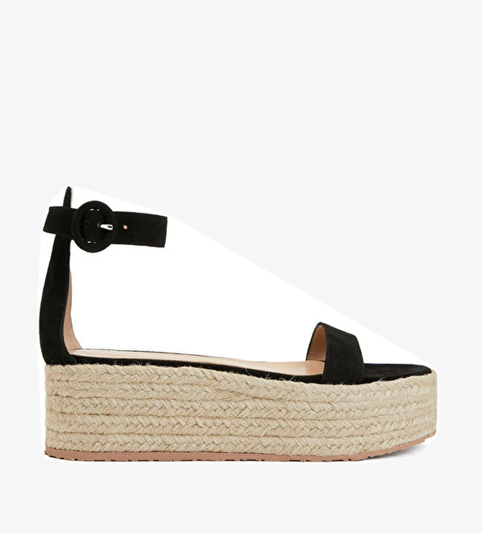 Gianvito Rossi Siyah Kadın Süet Espadril model görseli