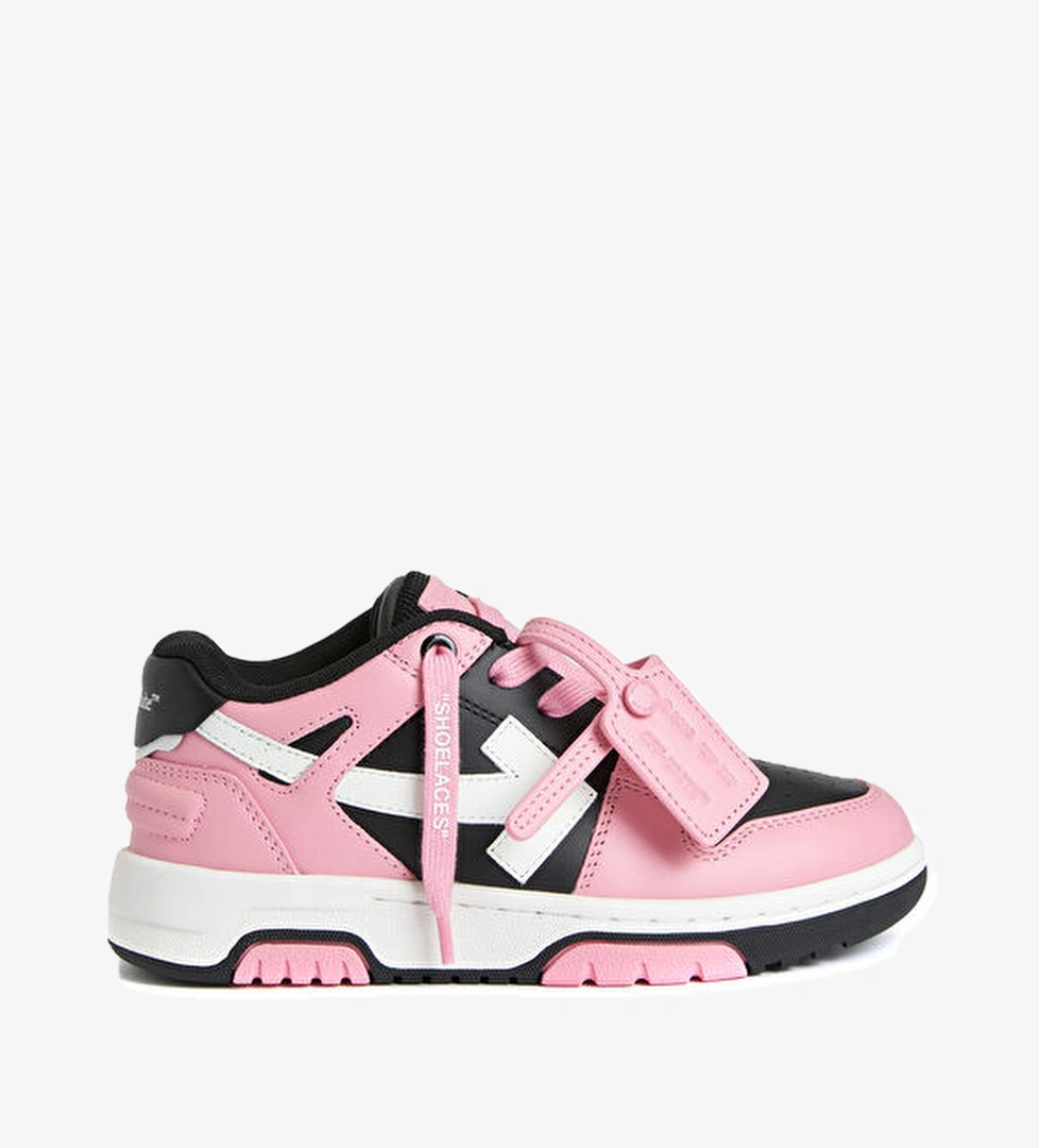 Off-white Out Of Office Pembe Siyah Kız Çocuk Deri Sneaker model görseli