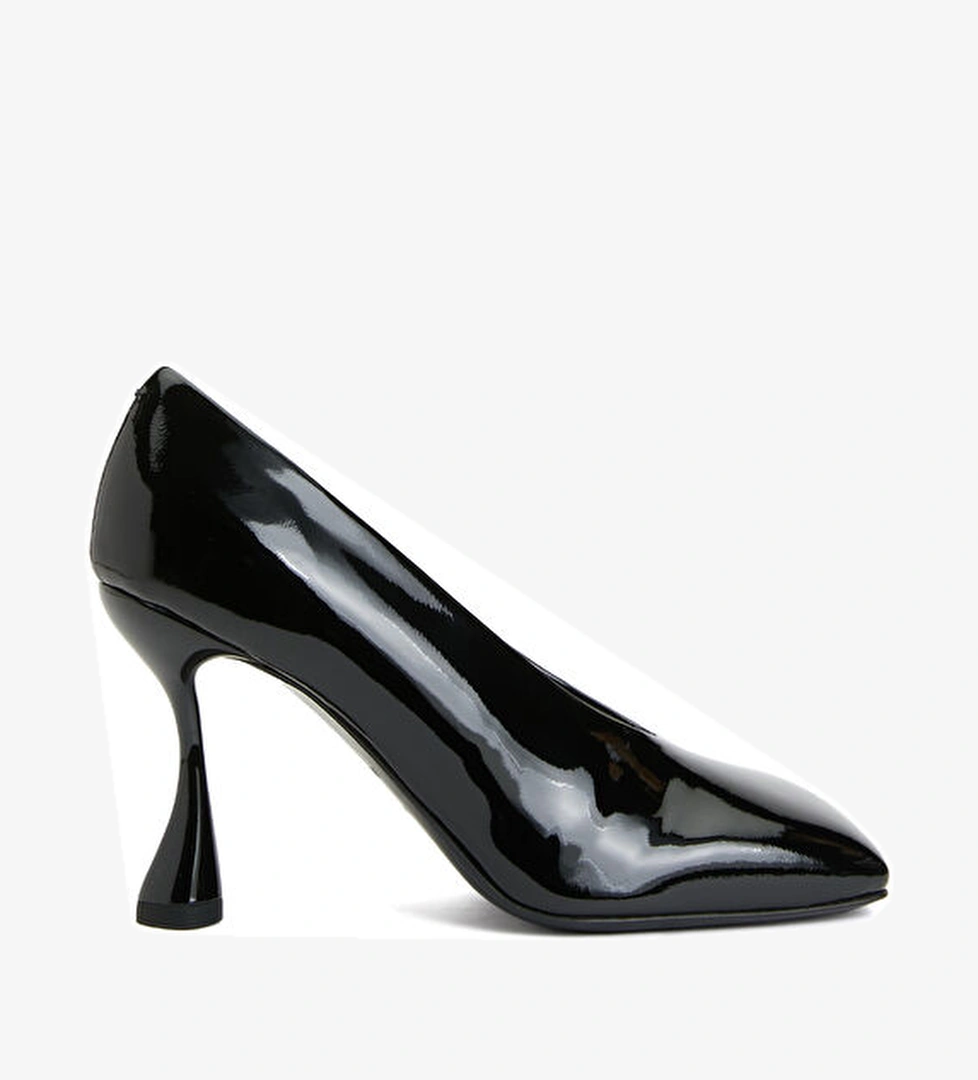 Eden Siyah Deri Topuklu Ayakkabı - Görsel 1