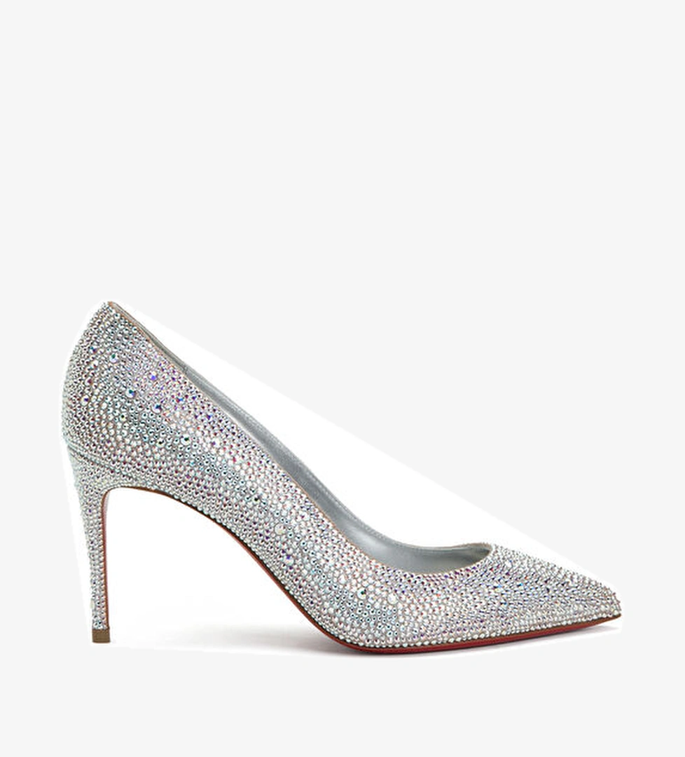 Kate Silver Taşlı Deri Stiletto - Görsel 1