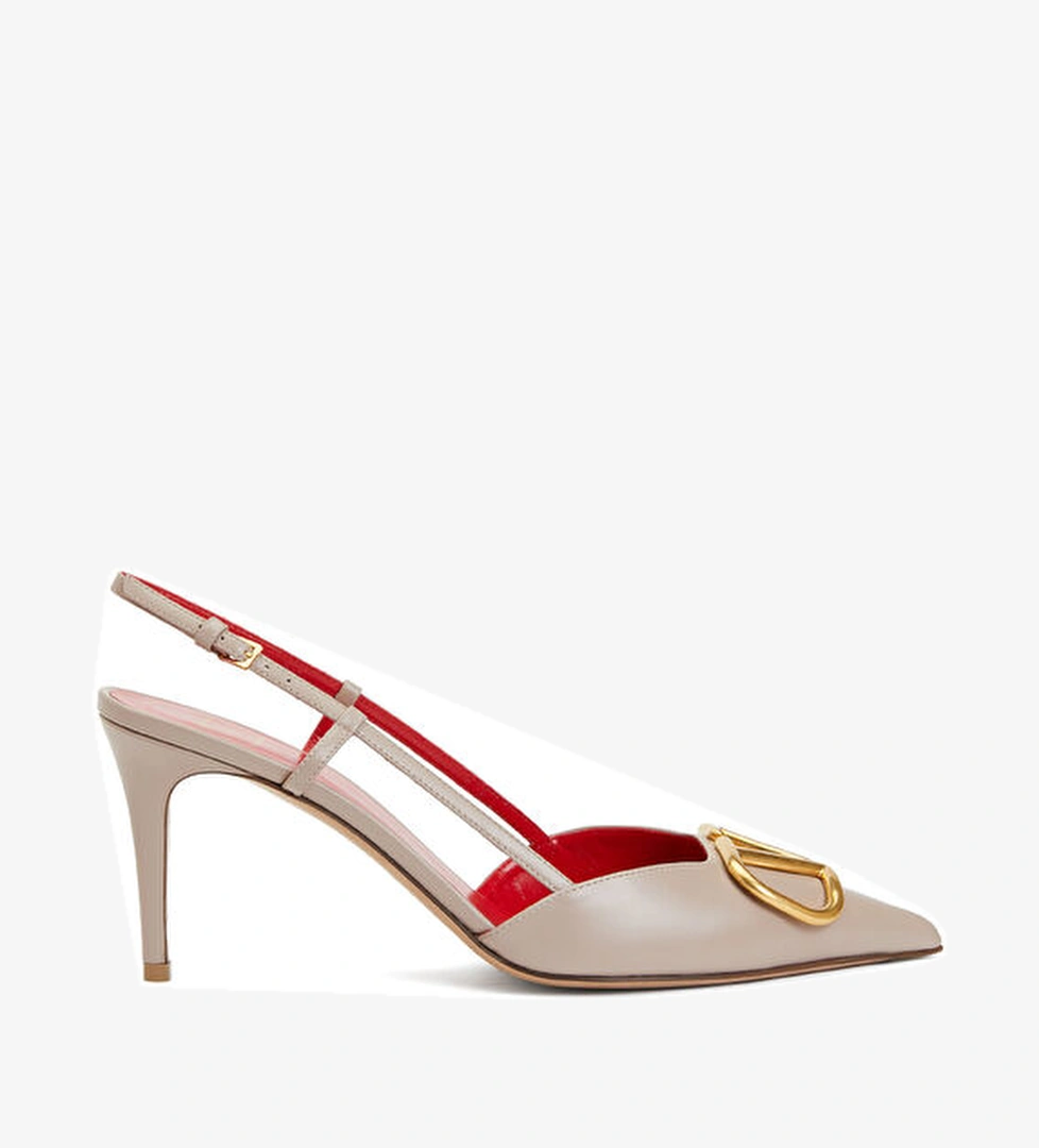 Valentino Garavani VLogo Signature Pudra Deri Topuklu Ayakakbı model görseli