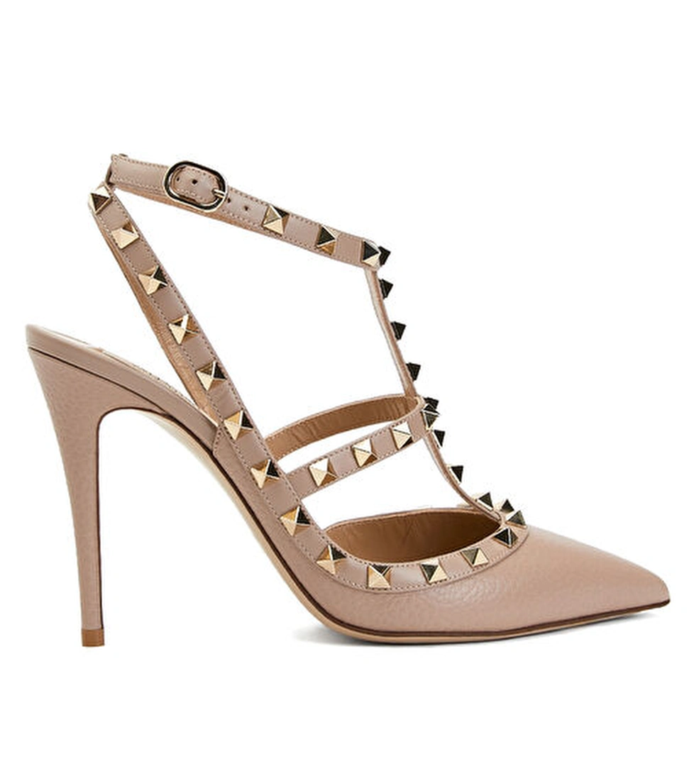 Valentino Garavani Rockstud Pudra Deri Topuklu Ayakkabı model görseli