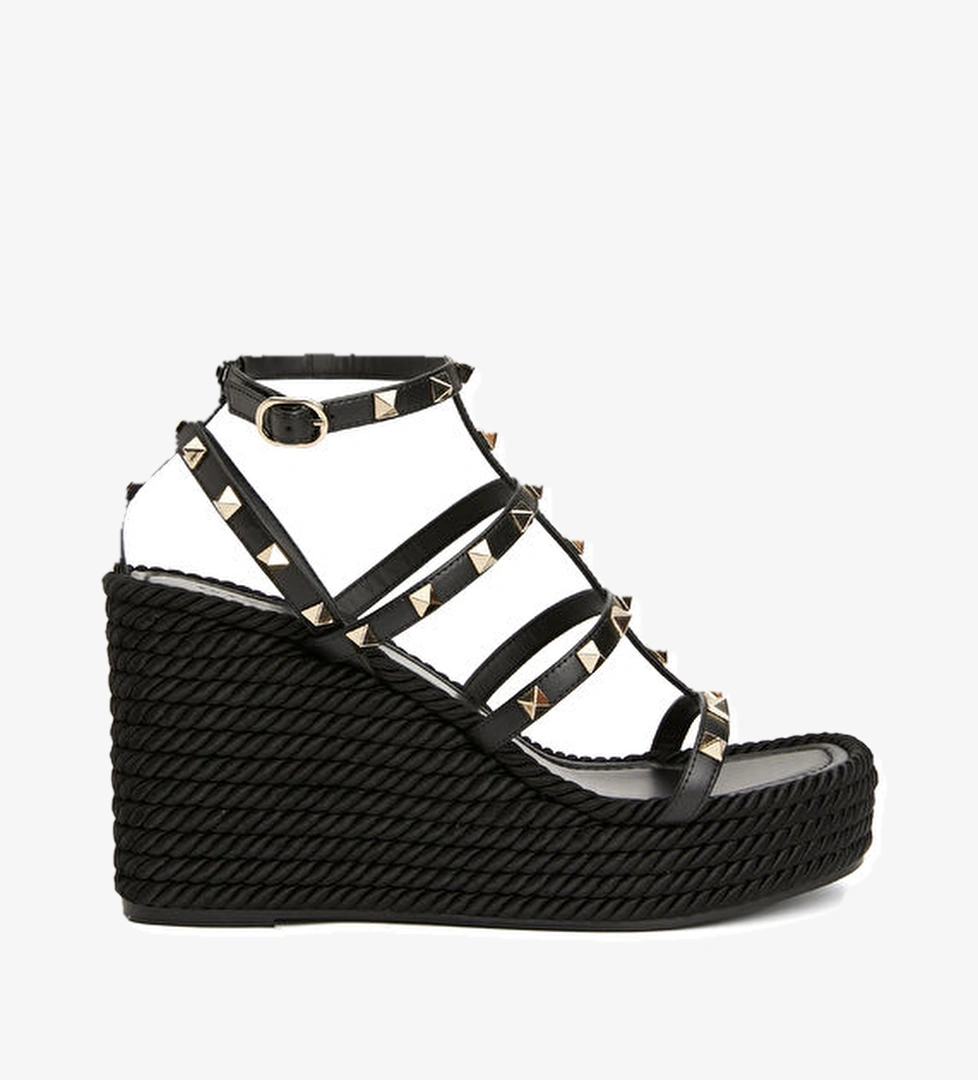 Valentino Garavani Rockstud Siyah Kadın Deri Espadril model görseli