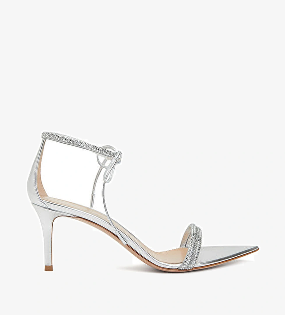 Gianvito Rossi Silver Topuklu Süet Sandalet model görseli