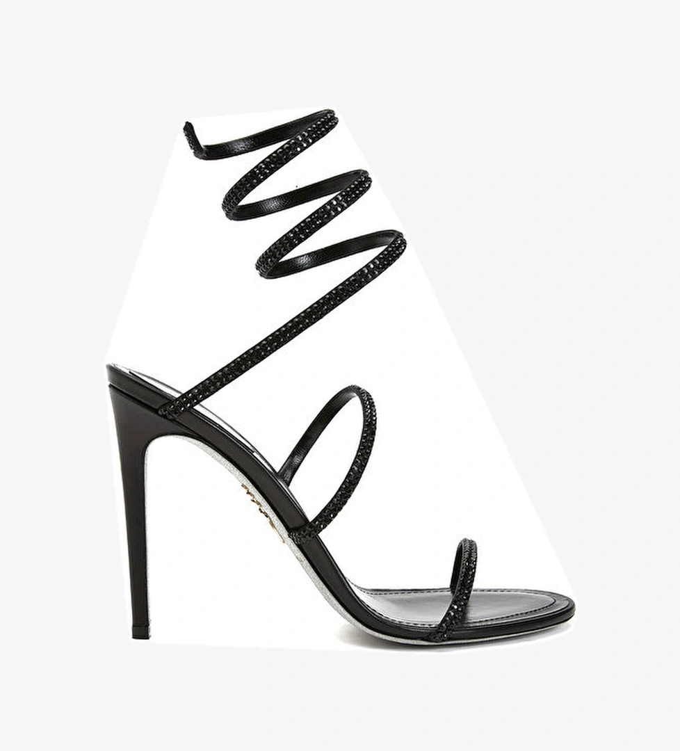 Rene Caovilla Cleo Siyah Taşlı Kadın Sandalet model görseli