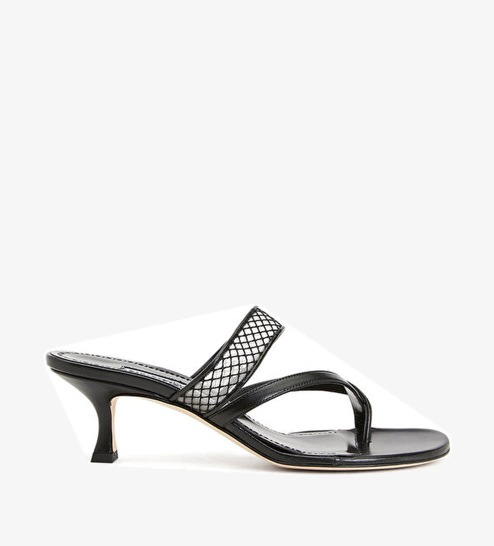 Manolo Blahnik Sulna Siyah Kadın Deri Terlik model görseli