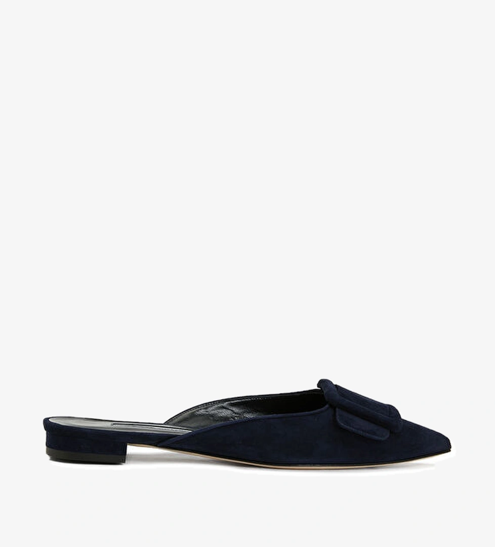 Maysale Lacivert Kadın Süet Terlik - Görsel 1