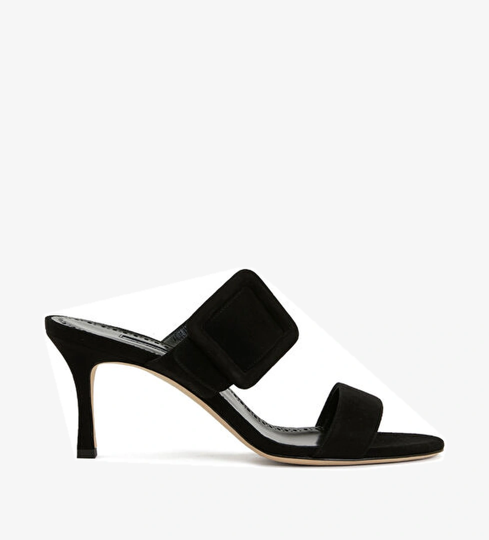 Manolo Blahnik Gable Siyah Kadın Süet Terlik model görseli