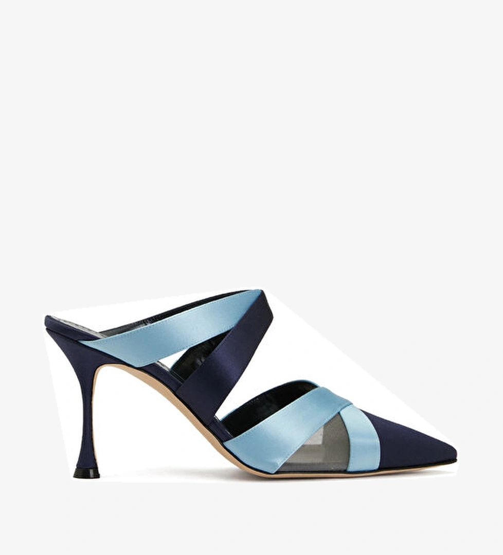Manolo Blahnik Oyounak Mavi Lacivert Kadın Terlik model görseli