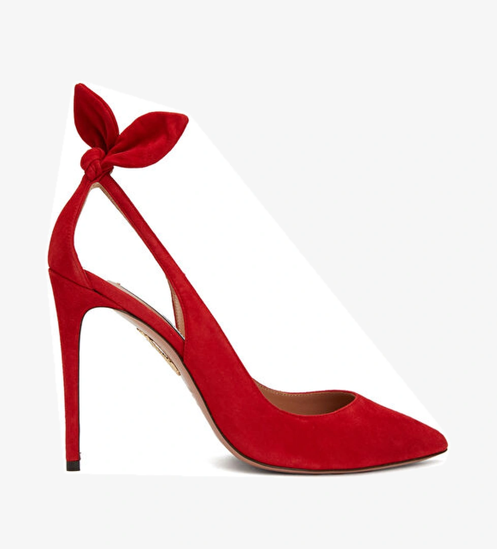 Aquazzura Bow Kırmızı Deri Topuklu Ayakkabı model görseli