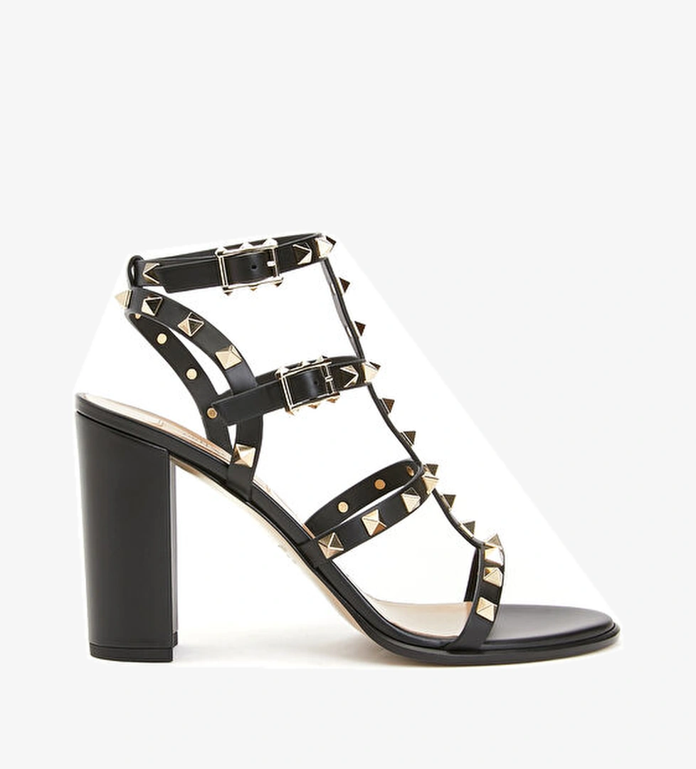Valentino Garavani Rockstud Siyah Kadın Deri Sandalet model görseli