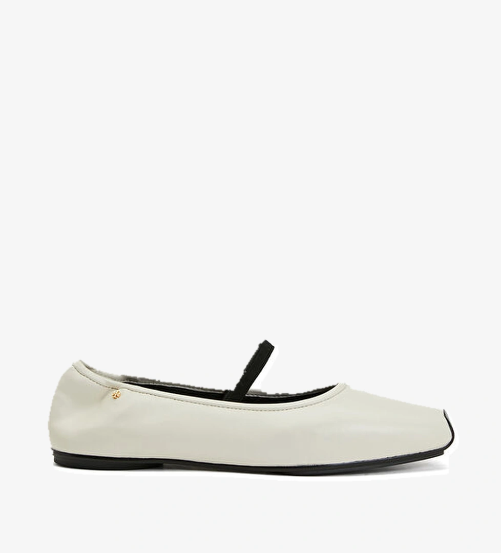 Runway Krem Kadın Deri Babet - Görsel 1