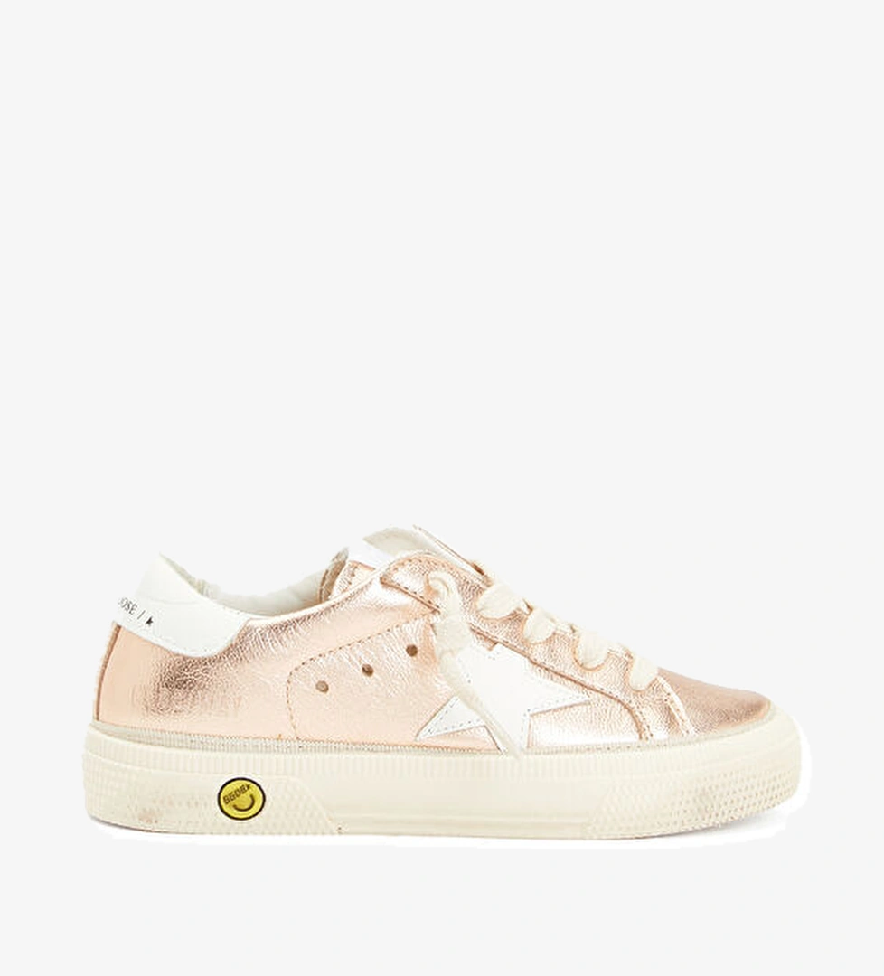 Golden Goose May Beyaz Unisex Çocuk Deri Sneaker model görseli