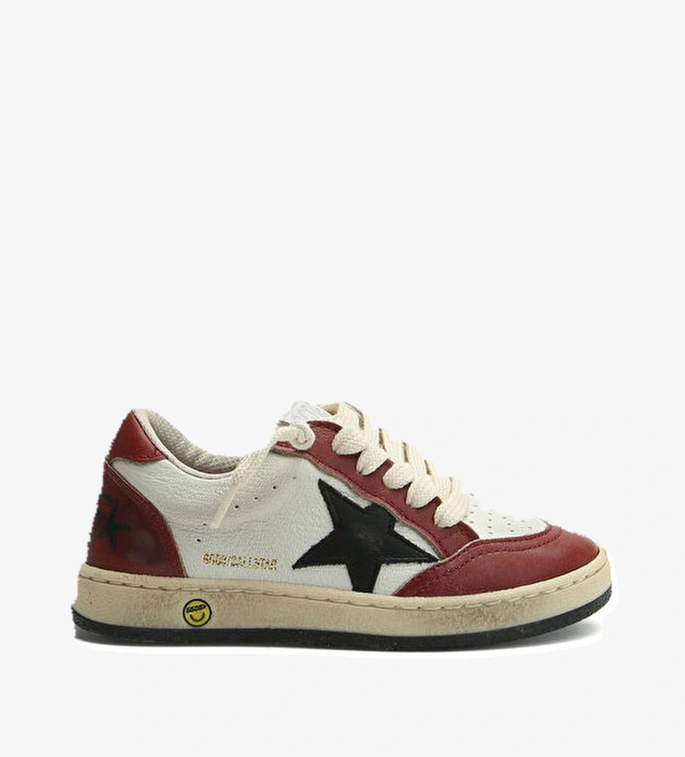 Golden Goose Ball Star Kırmızı Beyaz Çocuk Deri Sneaker model görseli
