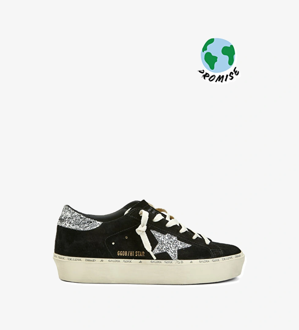 Golden Goose Hi Star Siyah Silver Kadın Deri Sneaker model görseli