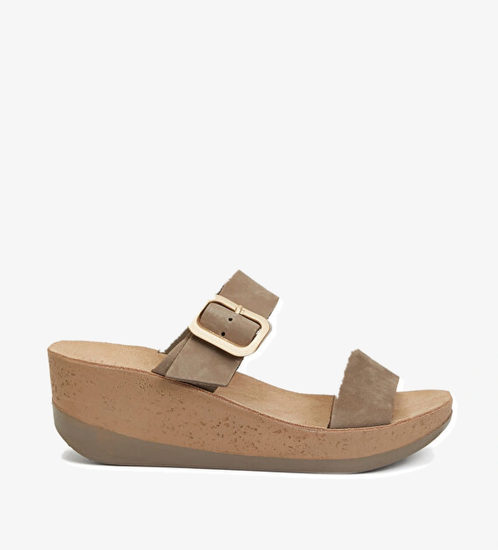 Vizon Kadın Deri Terlik - Görsel 1