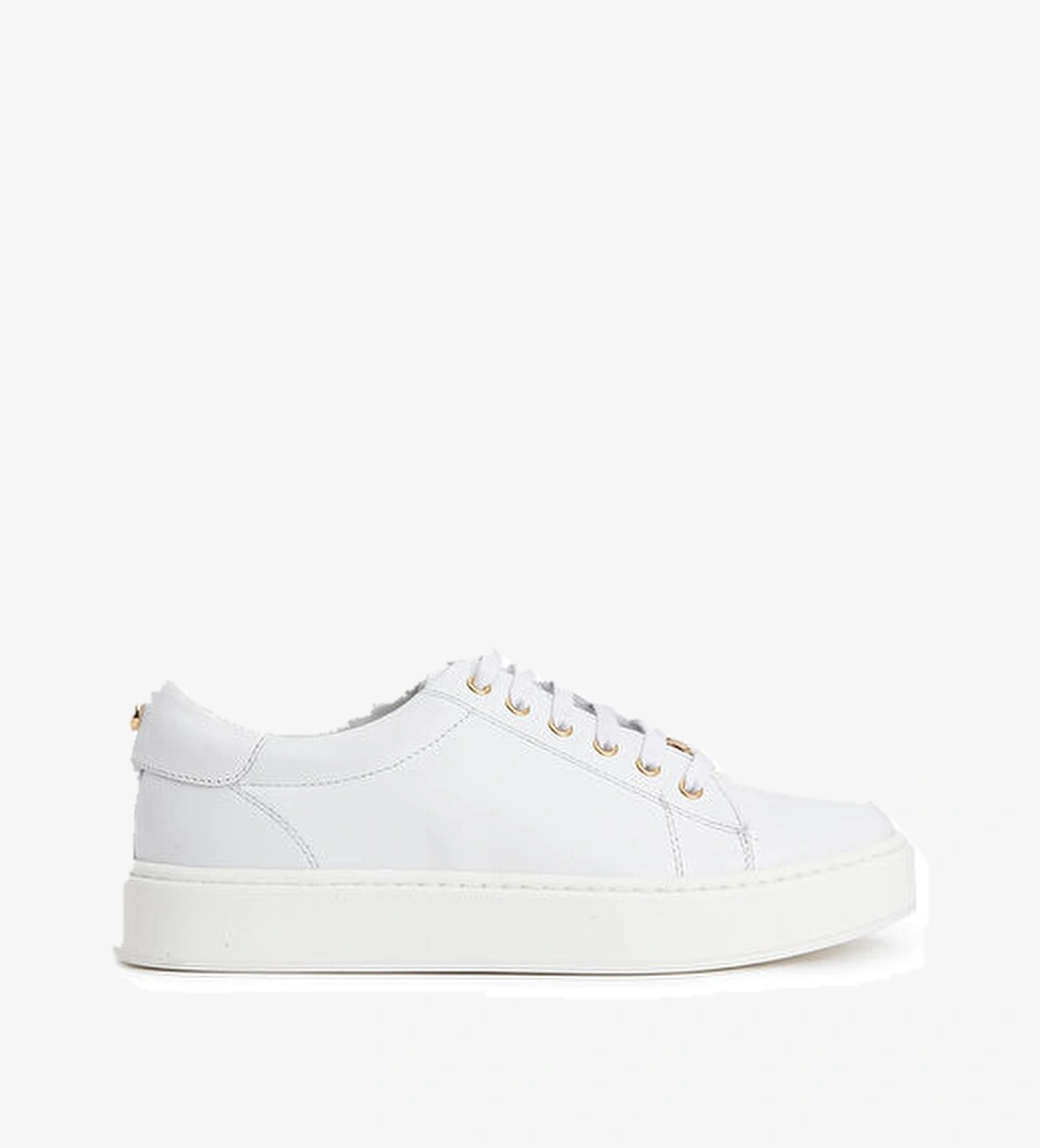 Beyaz Kadın Deri Sneaker - Görsel 1