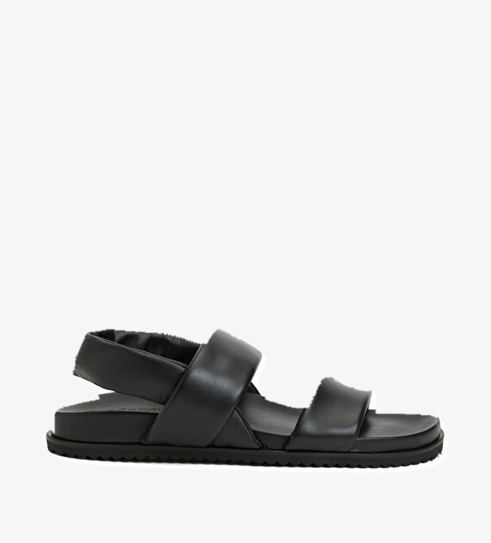 Divarese Siyah Erkek Deri Sandalet model görseli