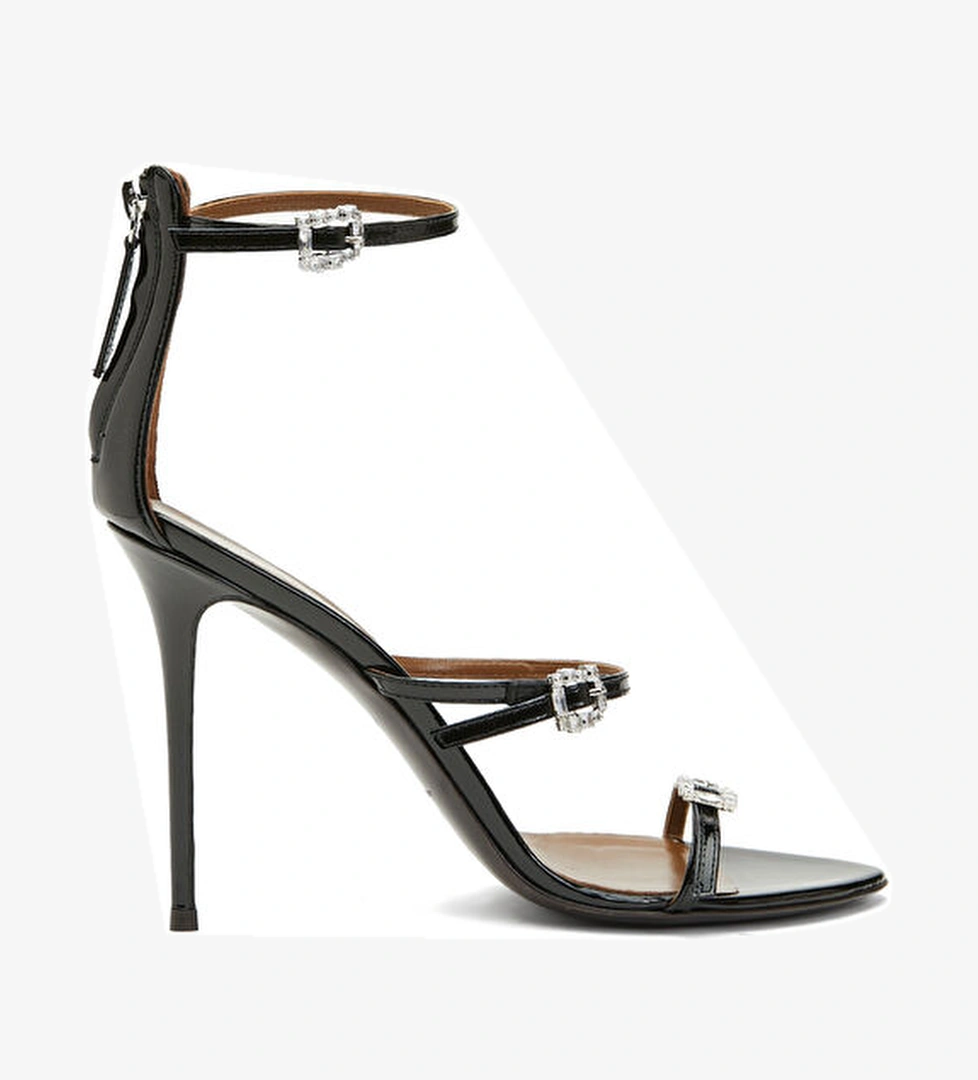 Giuseppe Zanotti Siyah Kadın Deri Topuklu Sandalet model görseli