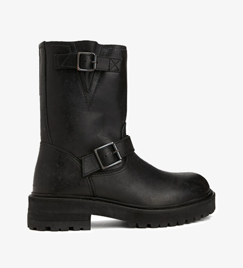 Allsaints Siyah Erkek Deri Bot model görseli