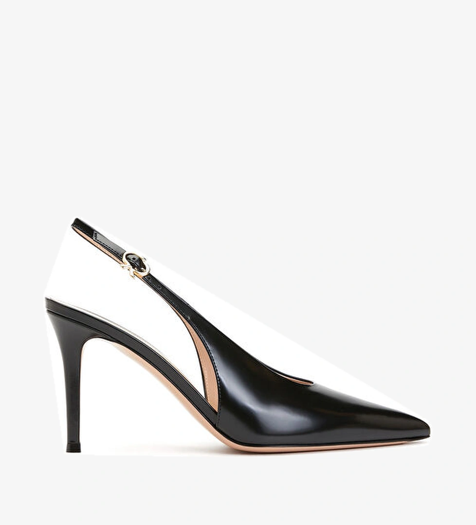 Gianvito Rossi Siyah Deri Topuklu Ayakkabı model görseli