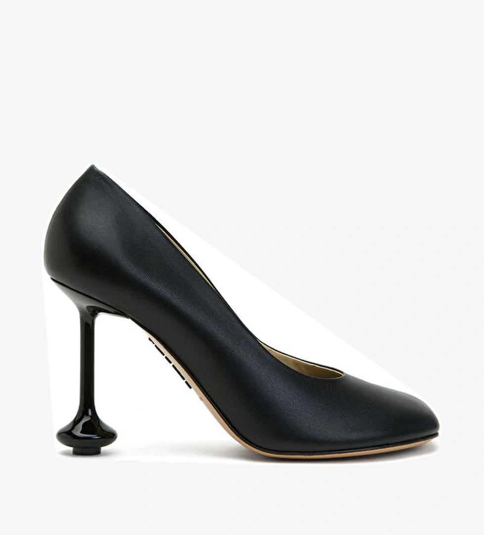Loewe Toy Siyah Deri Topuklu Ayakkabı model görseli