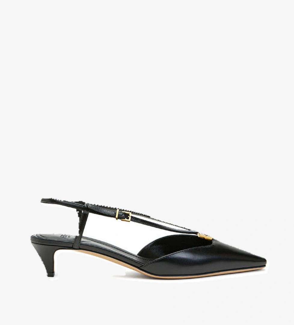 Fendi Fold Siyah Deri Topuklu Ayakkabı model görseli