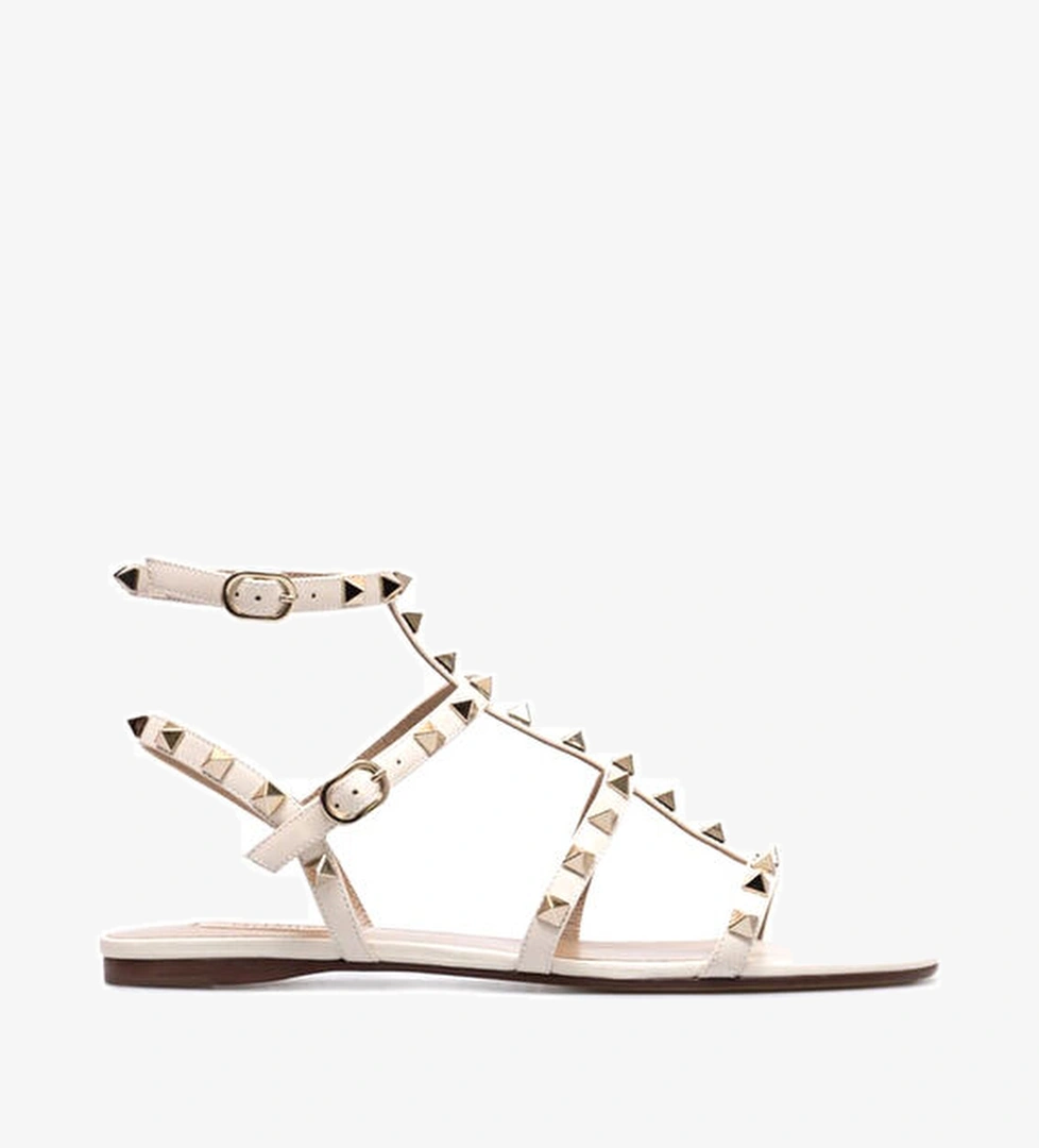 Valentino Garavani Rockstud Kahverengi Troklu Kadın Deri Sandalet model görseli