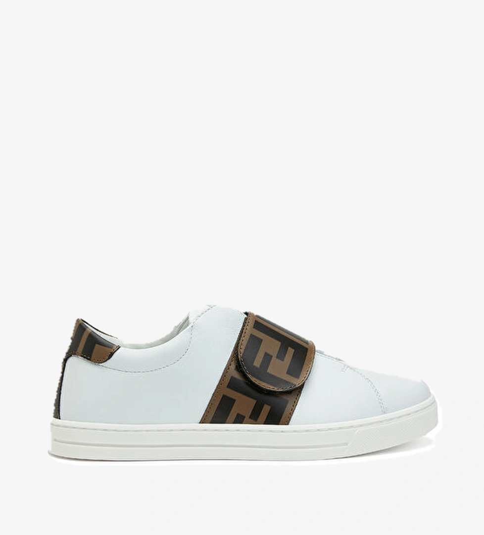 Fendi Beyaz Unisex Çocuk Deri Sneaker model görseli