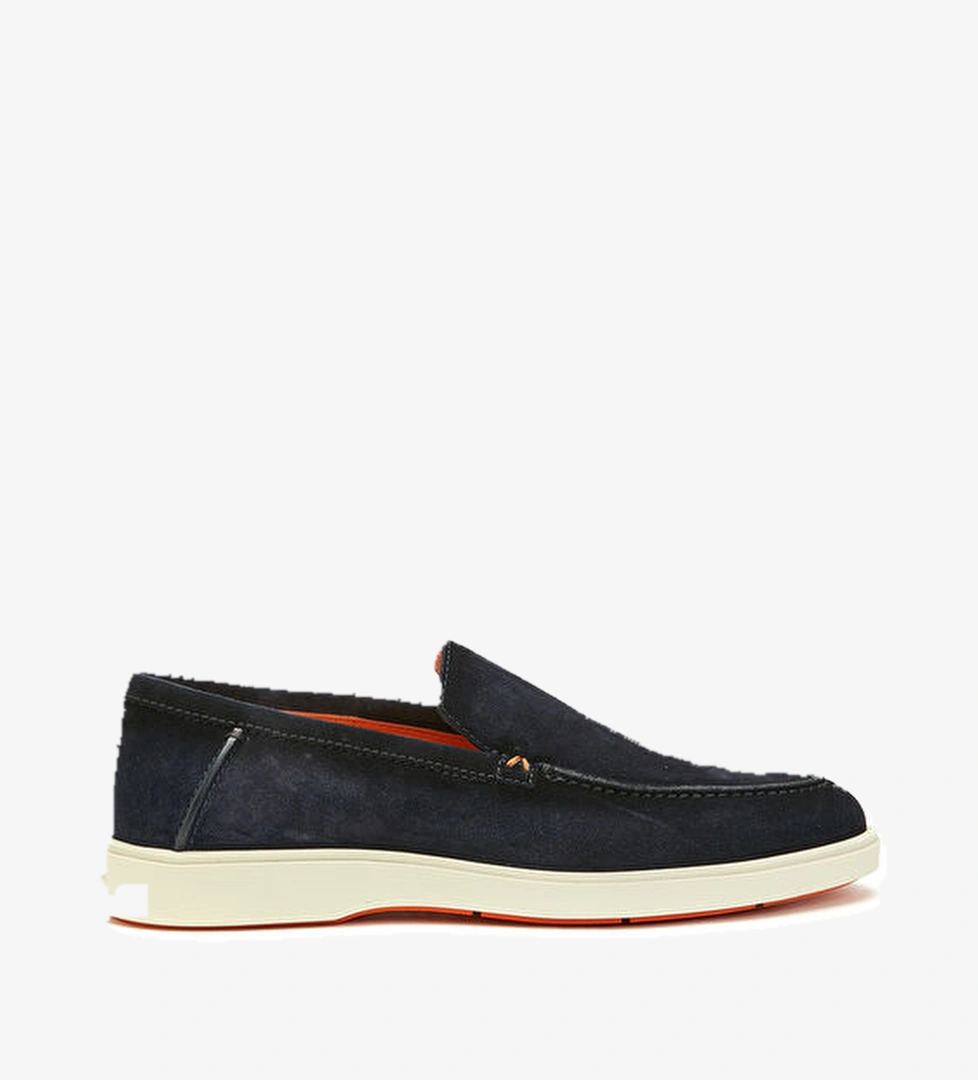 Santoni Detroit Mavi Erkek Süet Loafer model görseli