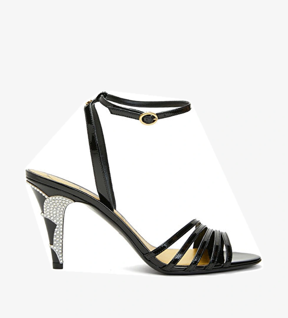 Siyah Silver Kadın Deri Sandalet - Görsel 1