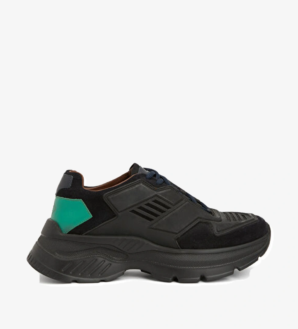 Siyah Erkek Deri Sneaker - Görsel 1